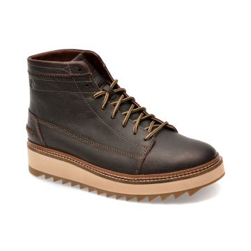 Ghete CLARKS maro, CLARHI, din piele naturala