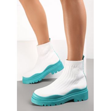Botine Alb cu albastru