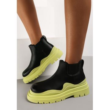 Botine Negre cu Verde