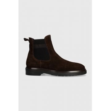 Gant botine din piele intoarsa Boggar barbati, culoarea maro, 27653331.G46
