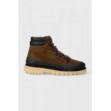 Gant ghete de piele Nebrada barbati, culoarea maro, 27643358.G42