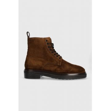 Gant pantofi de piele intoarsa Boggar barbati, culoarea maro, 27643329.G42