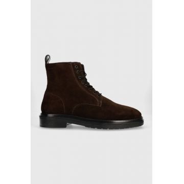 Gant pantofi de piele intoarsa Boggar barbati, culoarea maro, 27643329.G46
