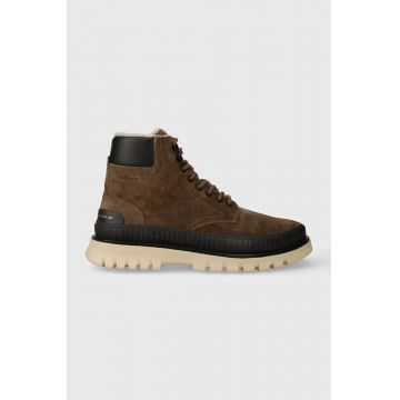 Gant pantofi de piele intoarsa Nebrada barbati, culoarea maro, 27643360.G42