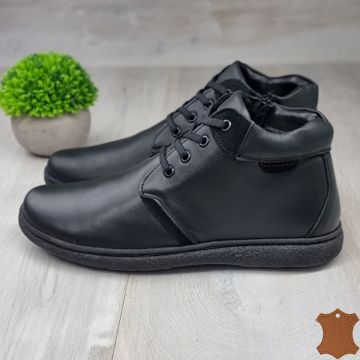 Ghete Barbat Negre Piele Naturala Firuz