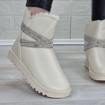 Ghete Imblanite Damă Bej Tip UGG Oriana