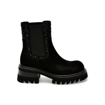 Ghete EPICA negre, H817, din piele intoarsa