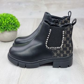 Ghete Fata Negre Cu Fermoar Adeline