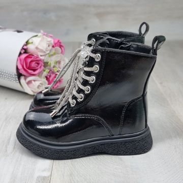 Ghete Fată Negre Cu Fermoar Louisa