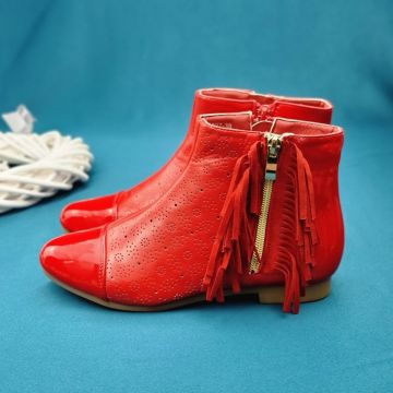 Ghete Fata Rosii Cu Fermoar Carine
