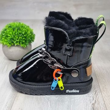 Ghete Fata Tip UGG Negre Marilenne