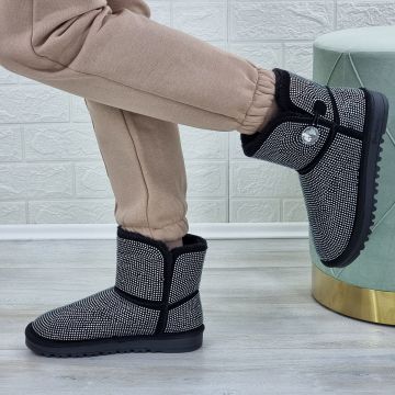 Ghete Imblanite Tip UGG Dama Argintii Shaik