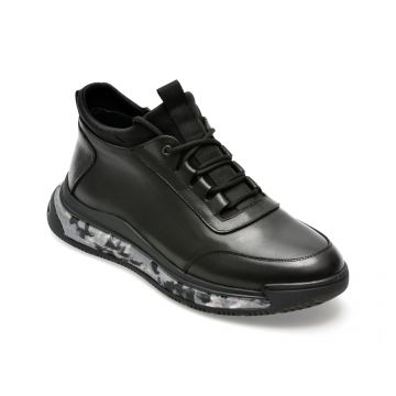 Ghete OTTER negre, 7079, din piele naturala
