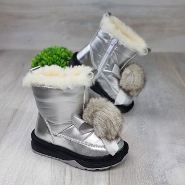 Ghete Tip UGG Copii Argintii Marca