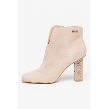 Botine de piele intoarsa cu varf ascutit