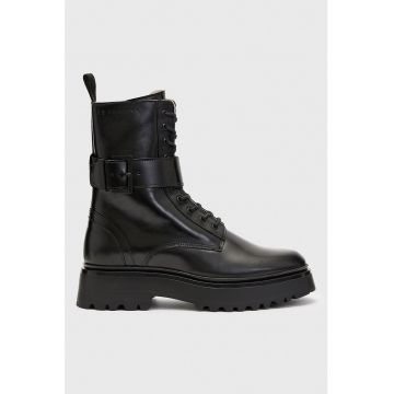 Ghete biker din piele cu catarama