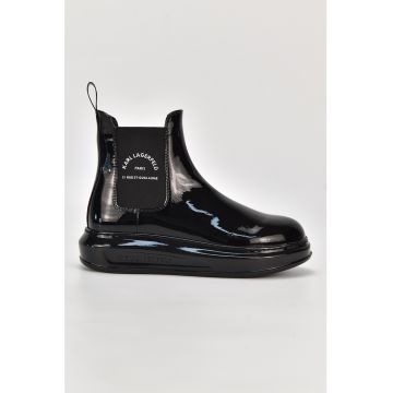 Ghete Chelsea de piele lacuita