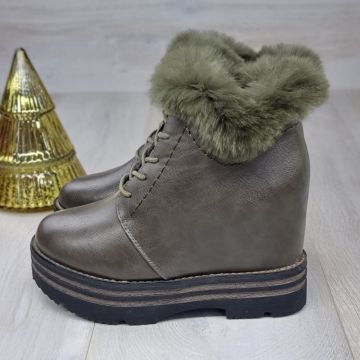 Ghete Cu Platforma Damă Kaki Cu Platformă Ghislaine