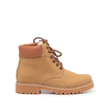 Ghete dama din piele naturala, Leofex - 227 camel nabuc