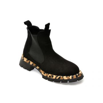 Ghete EPICA negre, 3391228, din piele intoarsa