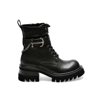 Ghete EPICA negre, W295, din piele naturala