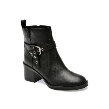 Ghete GEOX negre, D36TYA, din piele naturala