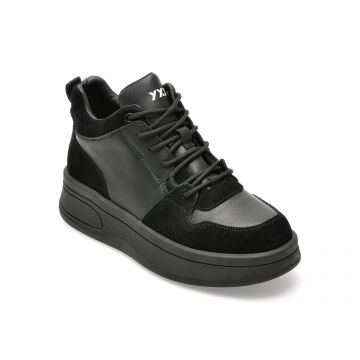 Ghete GRYXX negre, 8A095, din piele naturala