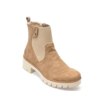 Ghete RIEKER gri, X5756, din piele ecologica