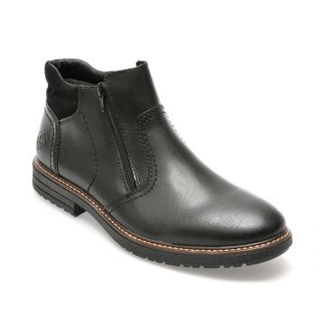 Ghete RIEKER negre, 33151, din piele naturala