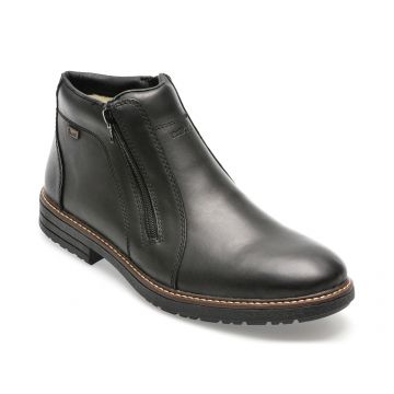 Ghete RIEKER negre, 33160, din piele naturala