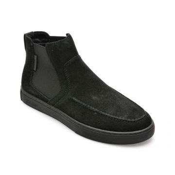 Ghete RIEKER negre, U0761, din piele naturala