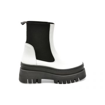Ghete Steve Madden albe, CASSAND, din piele naturala