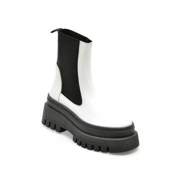 Ghete Steve Madden albe, CASSAND, din piele naturala
