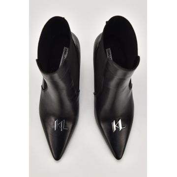 Botine Chelsea de piele cu varf ascutit