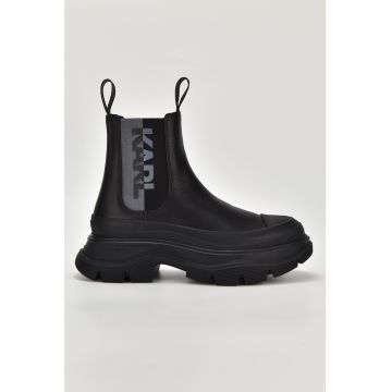 Ghete Chelsea demi-wedge de piele