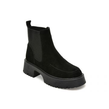 Ghete FLAVIA PASSINI negre, T762, din piele intoarsa