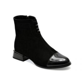 Ghete GRYXX negre, 1RN36, din piele intoarsa