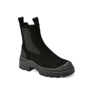 Ghete GRYXX negre, 3C526, din piele intoarsa