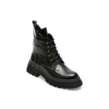 Ghete IMAGE negre, 3276006, din piele naturala lacuita