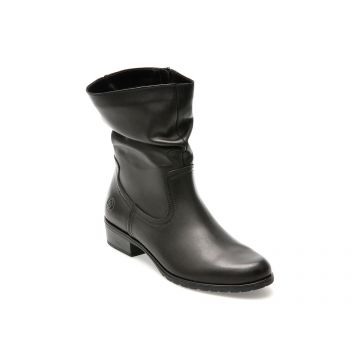 Ghete REMONTE negre, D6886, din piele naturala