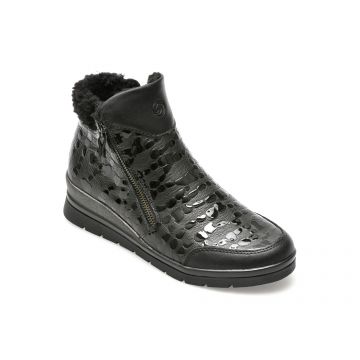Ghete REMONTE negre, R0775, din piele naturala