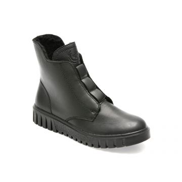 Ghete RIEKER negre, Y3458, din piele naturala