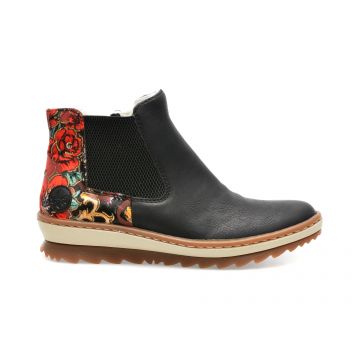 Ghete RIEKER negre, Z8689, din piele ecologica