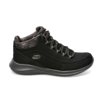 Ghete SKECHERS negre, ULTRA FLEX, din piele ecologica