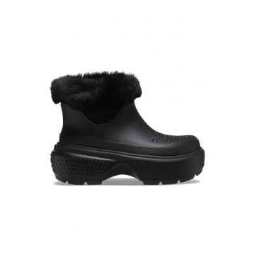 Ghete unisex fara inchidere cu captuseala din blana sintetica