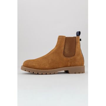 Ghete Chelsea mid-cut din piele intoarsa