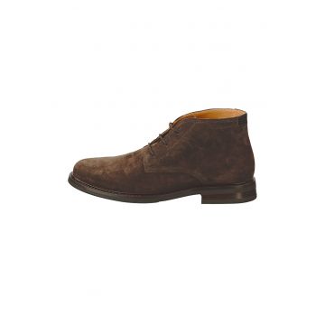 Ghete de piele intoarsa cu sireturi