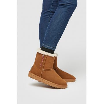 Ghete slip-on de piele intoarsa cu logo