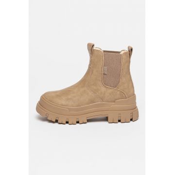 Ghete Chelsea de piele nabuc sintetica Aspha