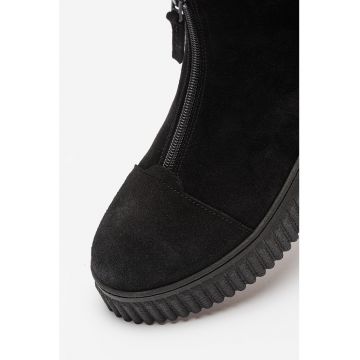 Ghete de piele intoarsa cu fermoar